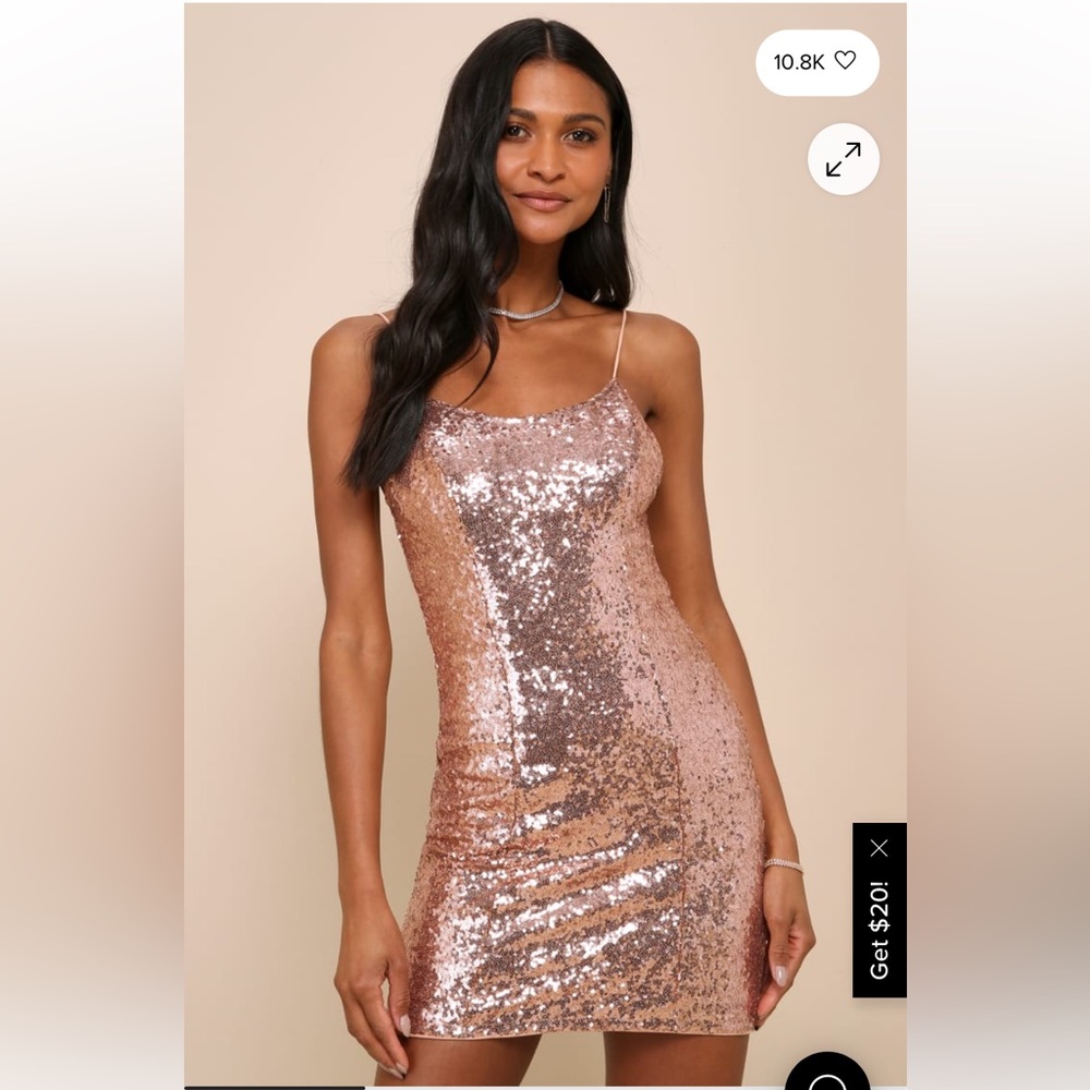 LAST CHANCE Bring It Rose Gold Sequin Bodycon Mini Dress